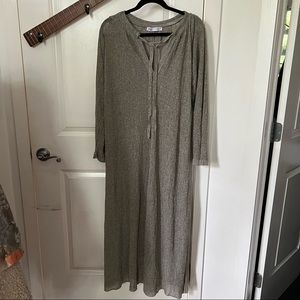 Zara shimmer v neck maxi dress grey glitter with slip dress womens L
